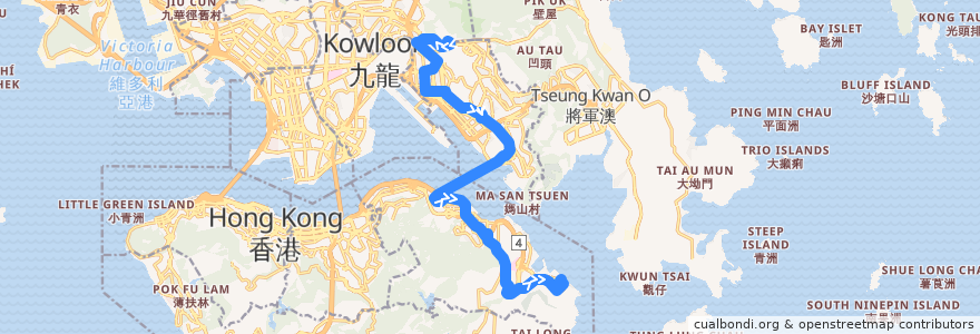Mapa del recorrido Bus 606X (Siu Sai Wan (Island Resort) → Kowloon Bay (Enterprise Square) de la línea  en 香港 Hong Kong.