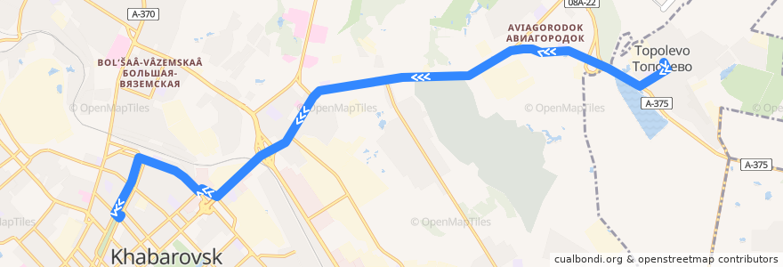 Mapa del recorrido Автобус 26: ул. Пионерская (с. Тополево) - Дворец профсоюзов de la línea  en городской округ Хабаровск.