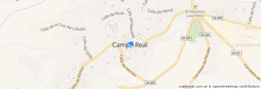 Mapa del recorrido Bus 321: Arganda (Hospital) → Villar del Olmo de la línea  en Comunidade de Madrid.