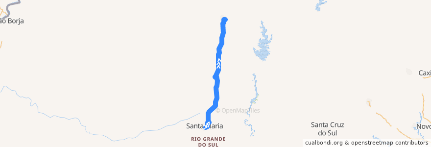 Mapa del recorrido Santa Maria → Cruz Alta de la línea  en 히우그란지두술.
