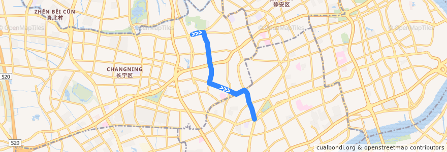 Mapa del recorrido 946路 中山公园地铁站-万源路平阳路 de la línea  en 上海市.