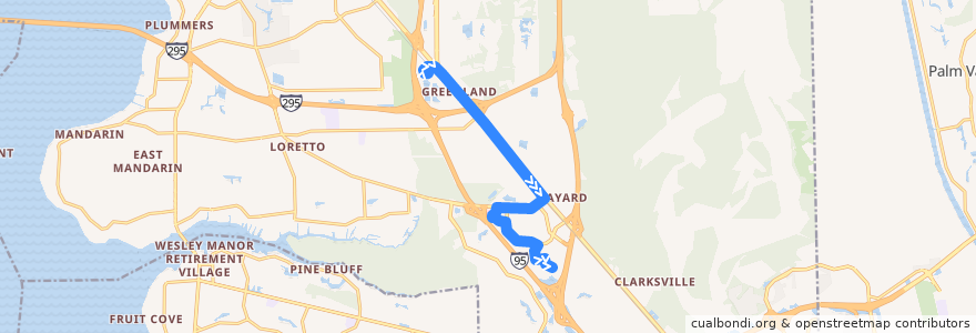 Mapa del recorrido JTA 84 Philips/Gran Bay (southbound) de la línea  en Jacksonville.