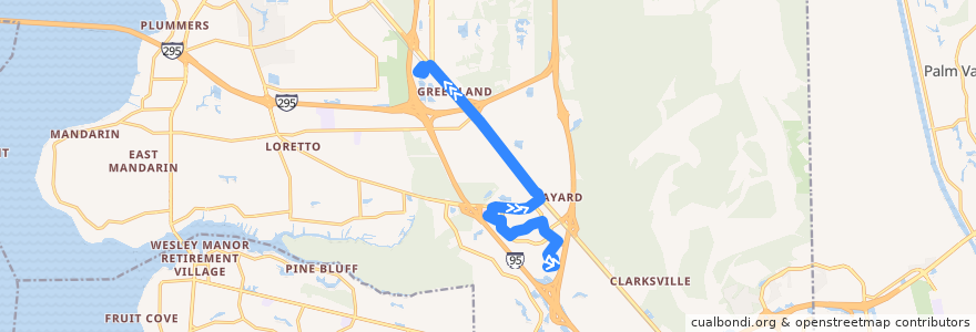 Mapa del recorrido JTA 84 Philips/Gran Bay (northbound) de la línea  en Jacksonville.