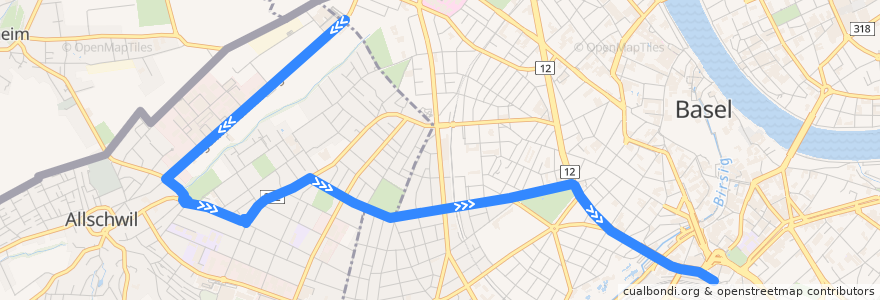 Mapa del recorrido Bus 48: Bachgraben => Bahnhof SBB de la línea  en Швейцария.