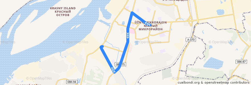 Mapa del recorrido Автобус 62: Торговый центр - Завод "Амуркабель" de la línea  en 伯力市.