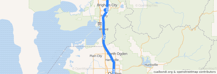 Mapa del recorrido UTA Route 630 Brigham City/Ogden (to Brigham City) de la línea  en يوتا.