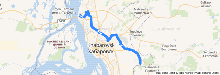 Mapa del recorrido Автобус 68: Завод "Балтимор" - СНТ "Черёмушки" de la línea  en ハバロフスク地区.