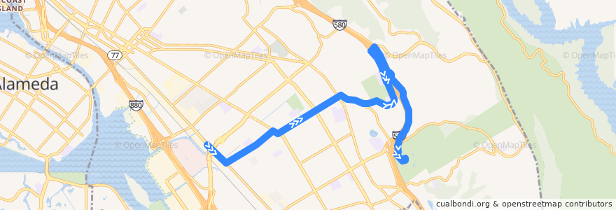 Mapa del recorrido AC Transit 46: Coliseum BART => Oakland Zoo de la línea  en オークランド.