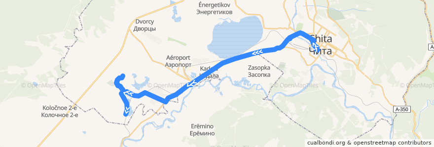 Mapa del recorrido Маршрутное такси №19 de la línea  en Chita.