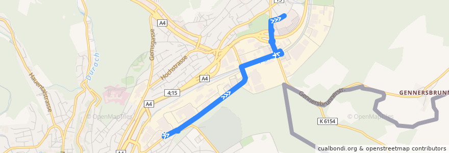 Mapa del recorrido Bus 9: Ebnat => Herblingen Einkaufszentren de la línea  en Sciaffusa.