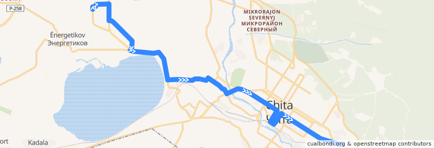 Mapa del recorrido Маршрутное такси №22 de la línea  en Chita.