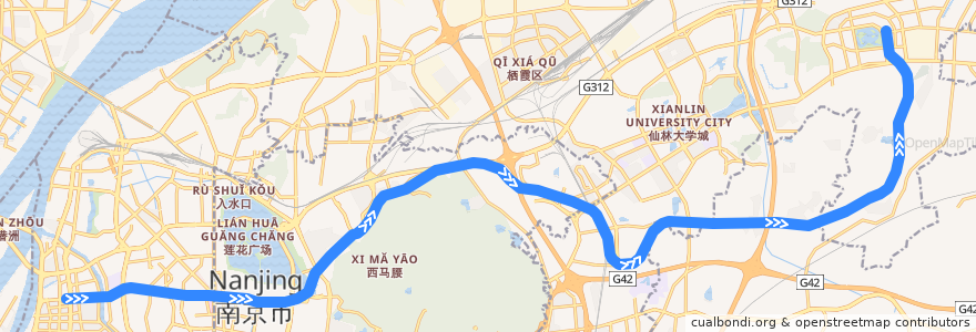 Mapa del recorrido 南京地铁4号线 de la línea  en Nanjing City.