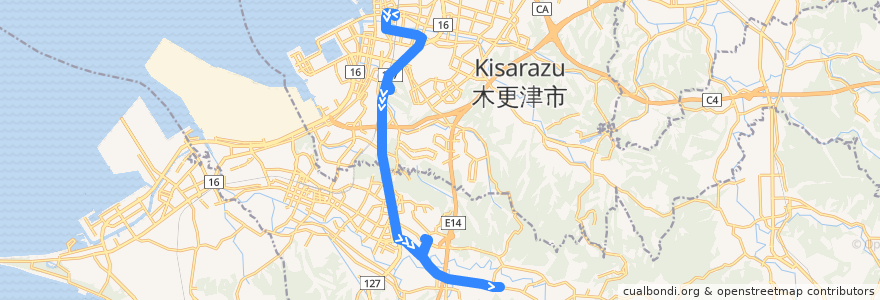 Mapa del recorrido 三島線（下り） de la línea  en Chiba Prefecture.
