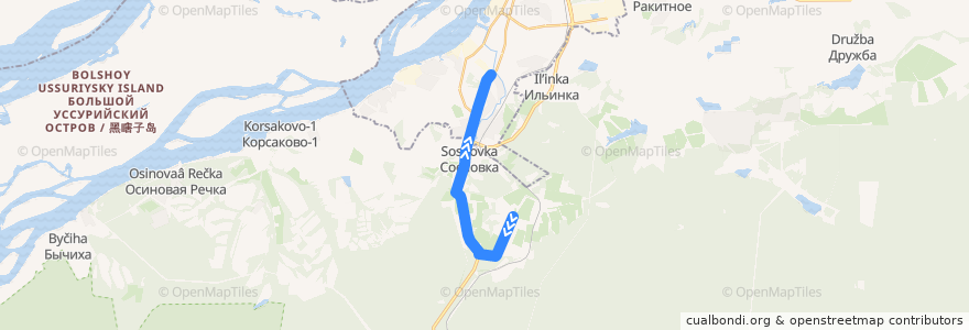 Mapa del recorrido Автобус 110: сады "Мукомол" - Химфармзавод de la línea  en 哈巴罗夫斯克边疆区.