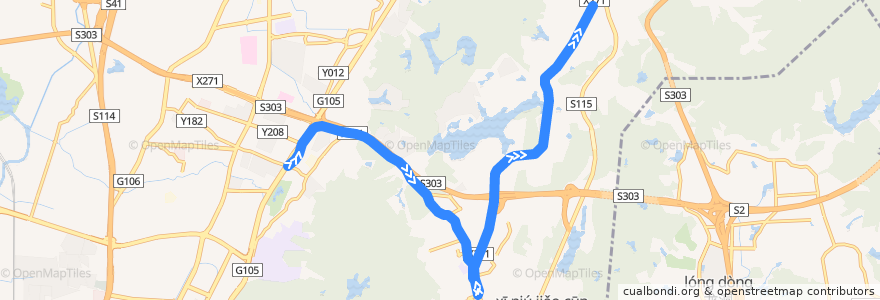 Mapa del recorrido 792A路环线下半环(福泰西路-沙太货运站总站) de la línea  en 白云区.