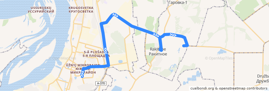 Mapa del recorrido Автобус 124: Индустриальный посёлок - поселок Гаровка 2 de la línea  en Territorio di Chabarovsk.