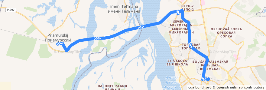 Mapa del recorrido Автобус 151: поселок Николаевка - Железнодорожный вокзал de la línea  en 远东联邦管区.