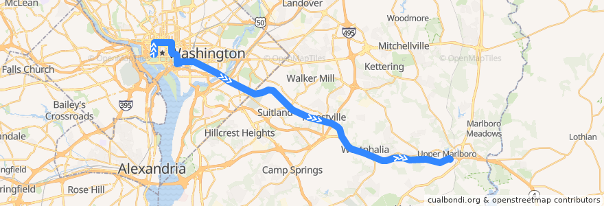 Mapa del recorrido Commuter Bus 820: Prince George's Equestrian Center (trips 18;20;21;23;24;26;27;29) de la línea  en United States.