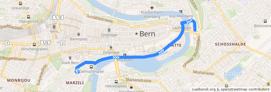 Mapa del recorrido Bus 23: Bern Marzili => Bärenpark de la línea  en Bern.