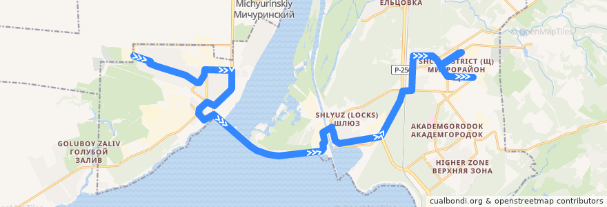 Mapa del recorrido Маршрутное такси №1143: ОРМЗ - Общественный торговый центр de la línea  en Новосибирская область.