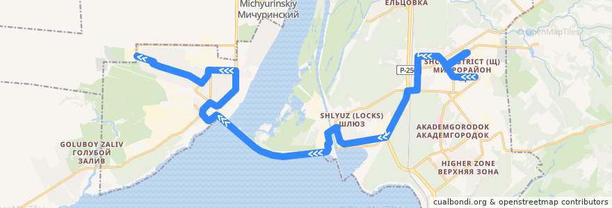 Mapa del recorrido Маршрутное такси №1143: Общественный торговый центр - ОРМЗ de la línea  en Новосибирская область.