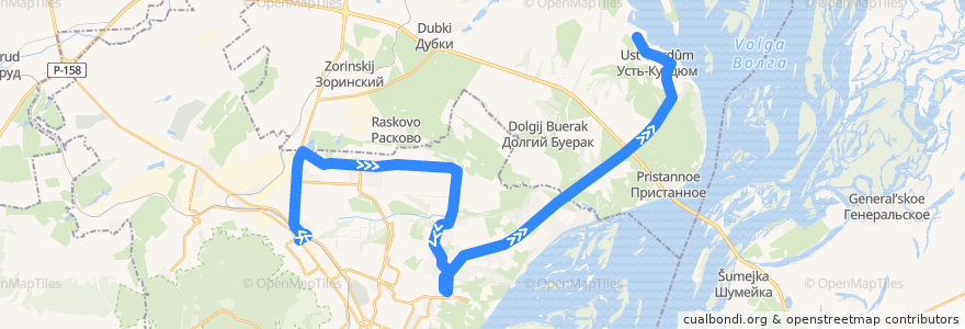 Mapa del recorrido Автобус №241: Саратов (пл. Ленина) – с. Усть-Курдюм (Пляж) de la línea  en городской округ Саратов.