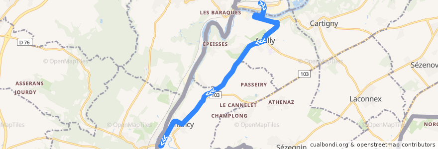 Mapa del recorrido Bus 78: La Plaine-Gare → Chancy de la línea  en Женева.