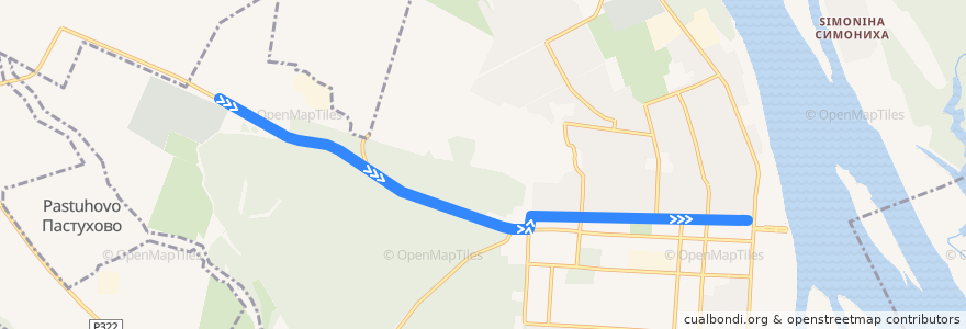 Mapa del recorrido 10 (сад Комарова - Центр) de la línea  en городской округ Сарапул.